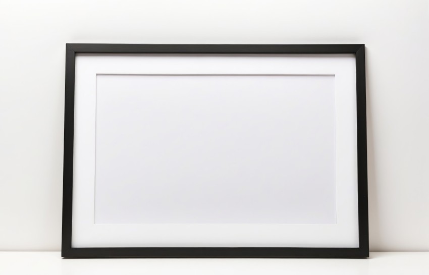 Blank Black Horizontal Picture Frame Mockup