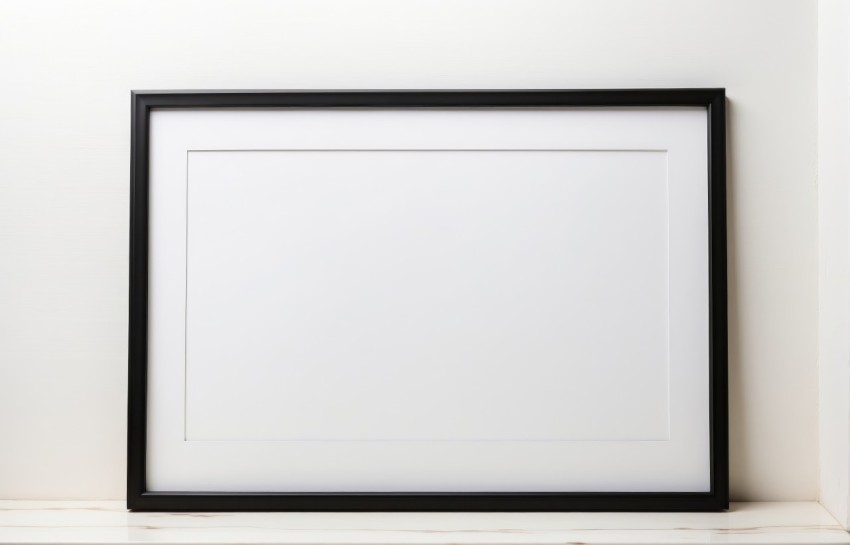 Blank Black Horizontal Picture Frame Mockup