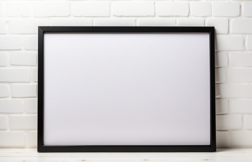 Blank Black Horizontal Picture Frame Mockup