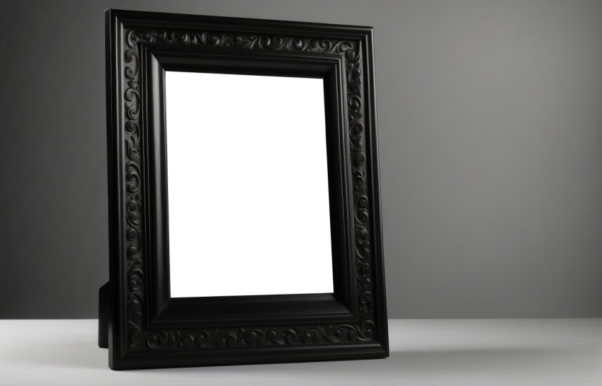 Blank Black Horizontal Picture Frame Mockup