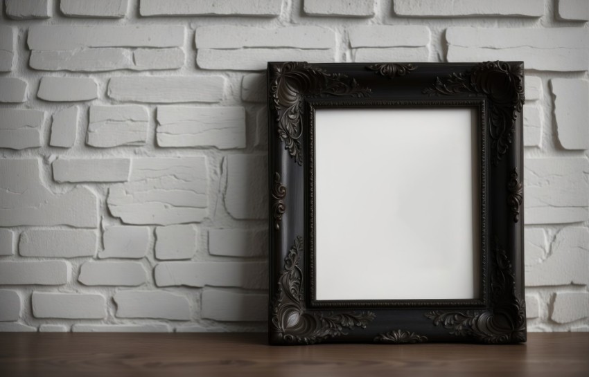 Blank Black Horizontal Picture Frame Mockup