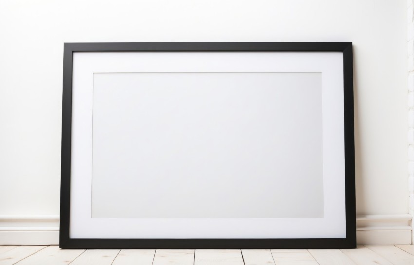 Blank Horizontal Picture Frame On Wall