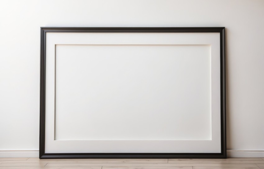 Blank Horizontal Picture Frame On Wall