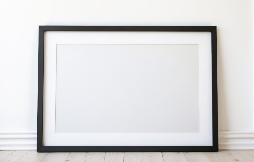 Blank Horizontal Picture Frame On Wall