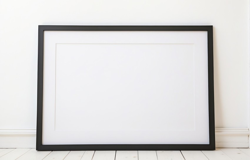 Blank Horizontal Picture Frame On Wall