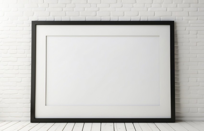 Blank Horizontal Picture Frame On Wall