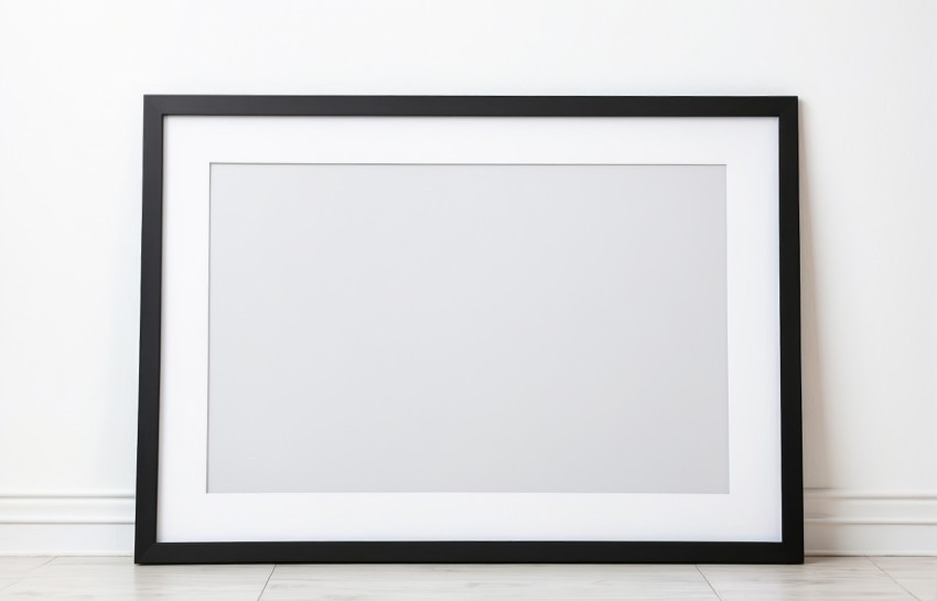 Blank Horizontal Picture Frame On Wall