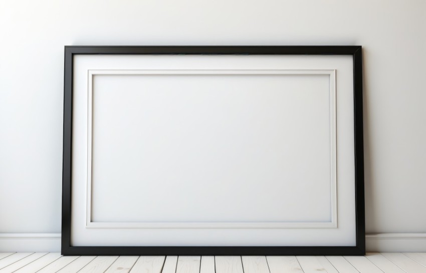 Blank Horizontal Picture Frame On Wall