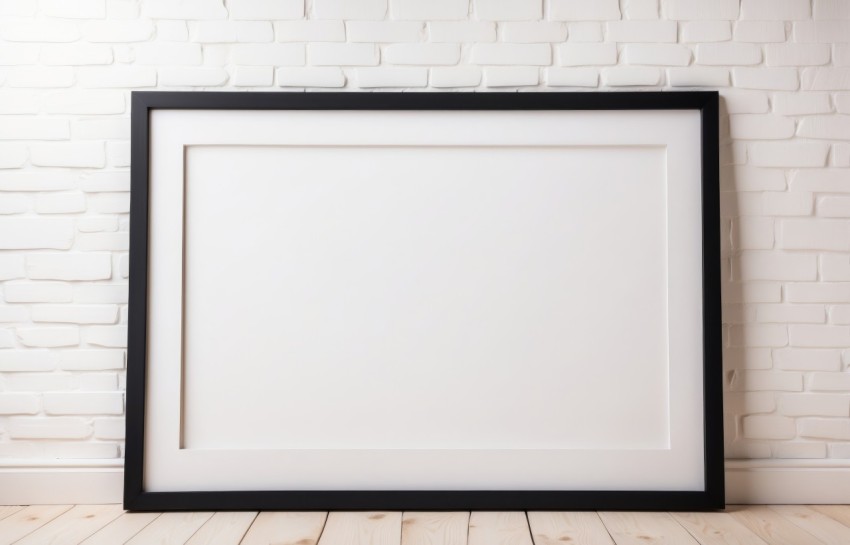 Blank Horizontal Picture Frame On Wall