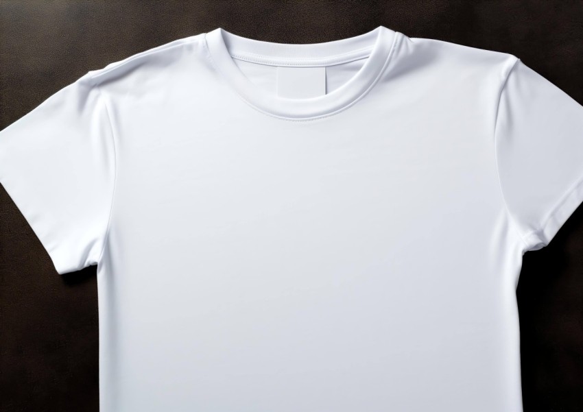 Blank White T-Shirt on Black Background