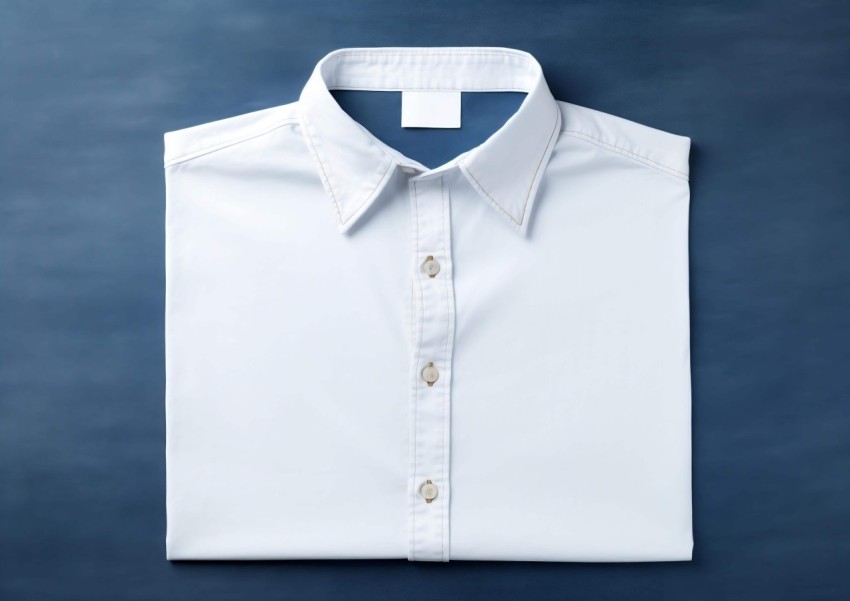 White Shirt on Blue Background