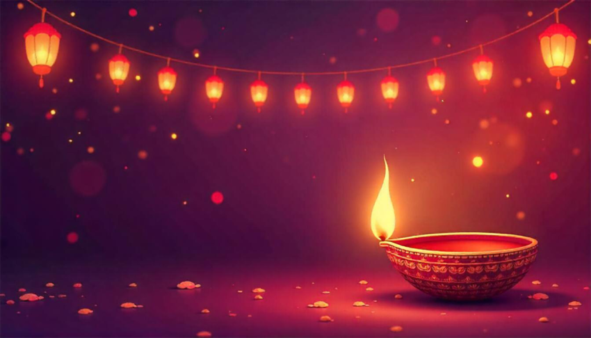 Diwali Festival Of Lights Lamp Background