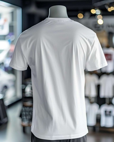 White T-Shirt Displayed on Mannequin