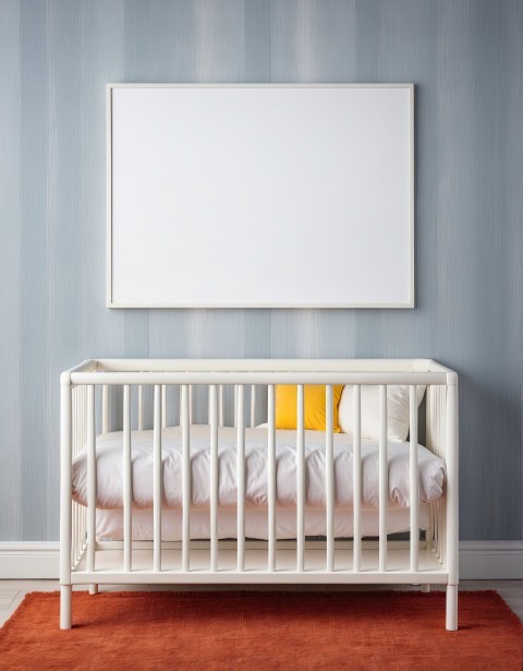 Baby Bed With Mock Up Poster White interior