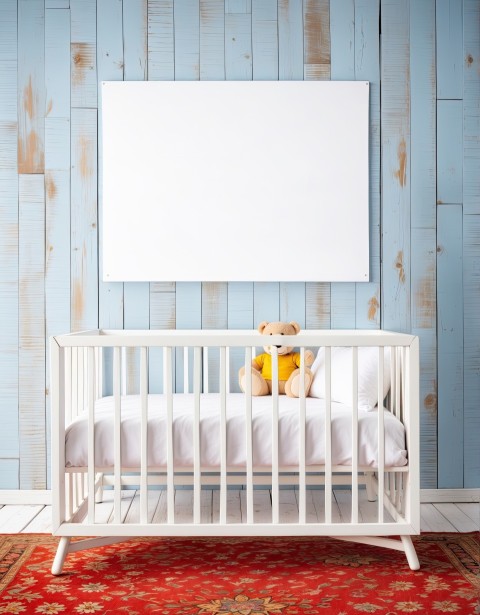 Baby Bed With Mock Up Poster White interior