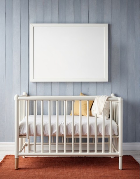 Baby Bed With Mock Up Poster White interior