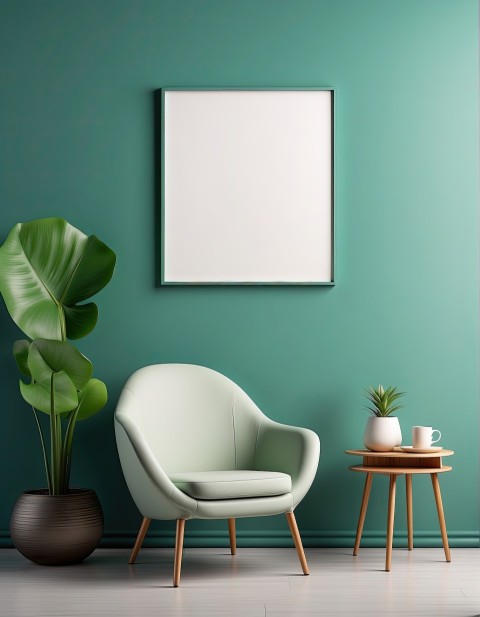 Modern Interior Background Empty Photo Frame Mockup Design