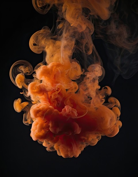 Abstract orange smoke fire on black background