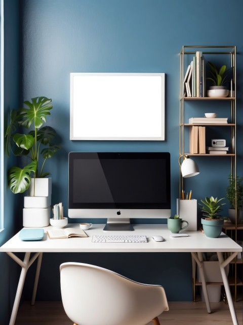 Modern Home Office Workspace Desk Mockup