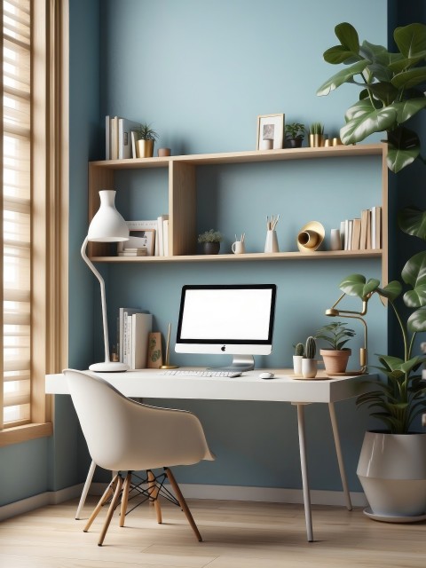 Modern Home Office Workspace Desk Mockup