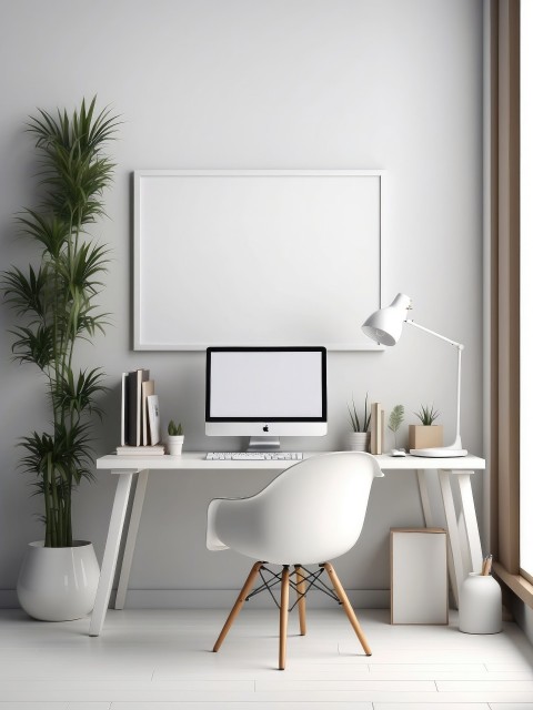 Modern Home Office Workspace Desk Mockup