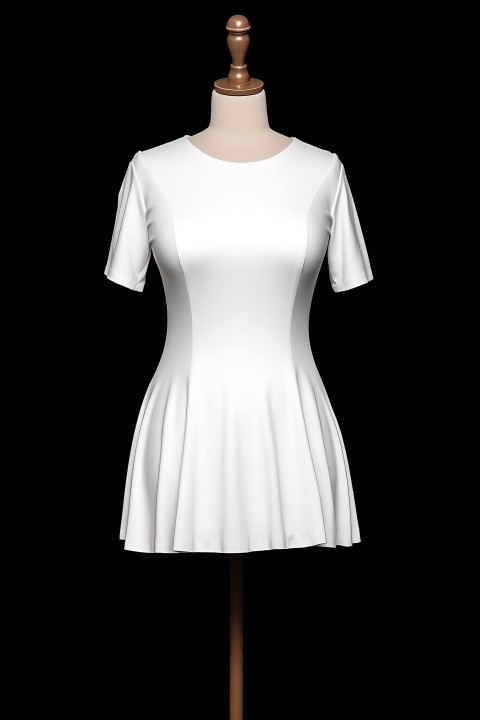 Elegant White Dress on Mannequin's Head