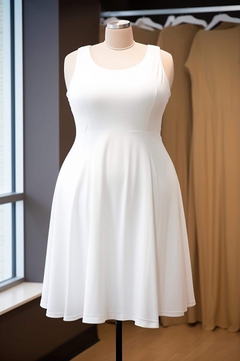 White Dress Displayed on Mannequin