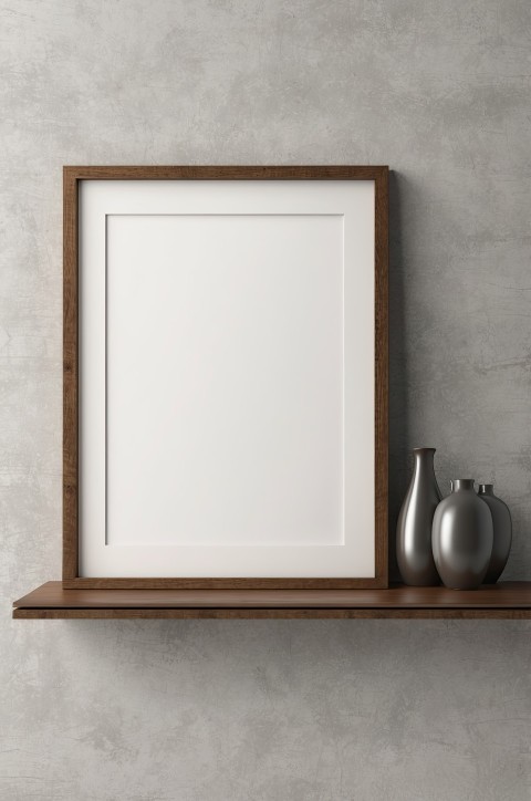 Blank Picture Frame Shelf With A Picture Frame Wall