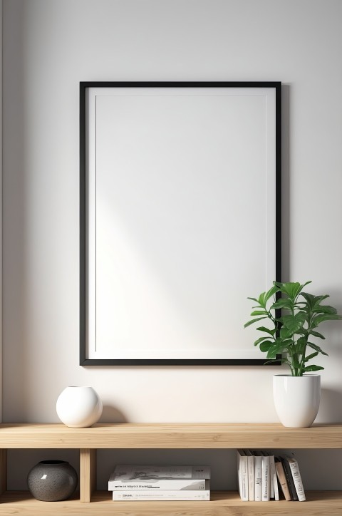 Empty White Picture Frame Mockup