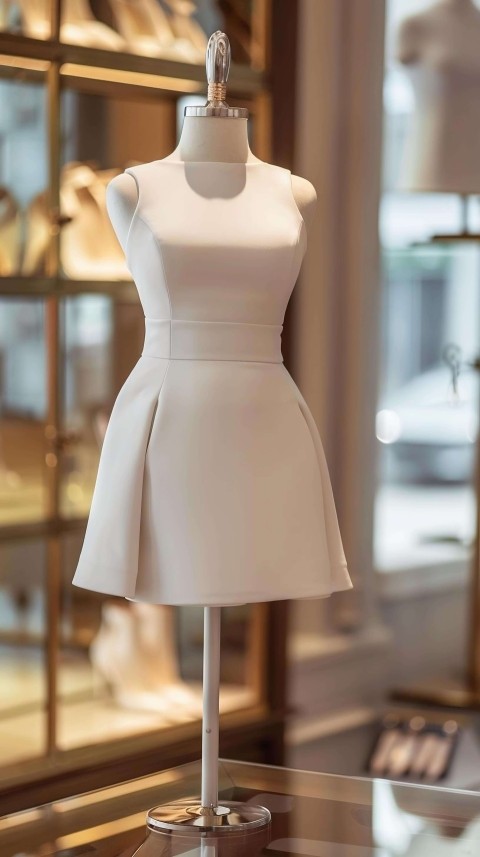 White Mannequin Dress and Shoes Display