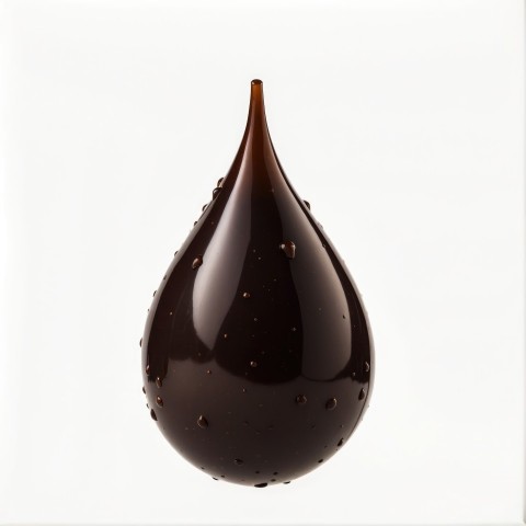 Black Chocolate Droplet Isolated On White Background