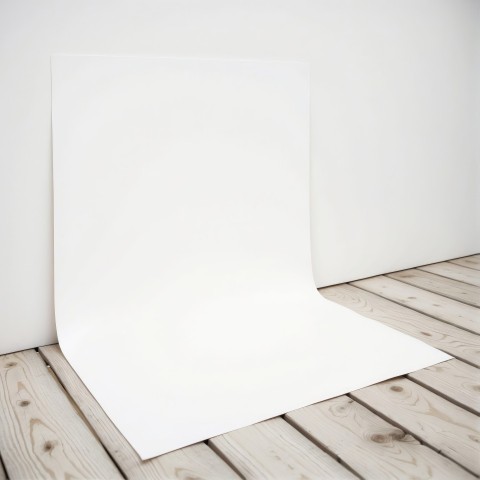 Blank Bent Poster Mock Up, White Wall Background