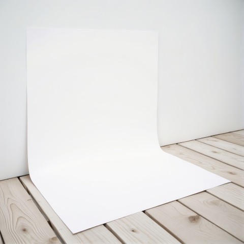 Blank Bent Poster Mock Up, White Wall Background