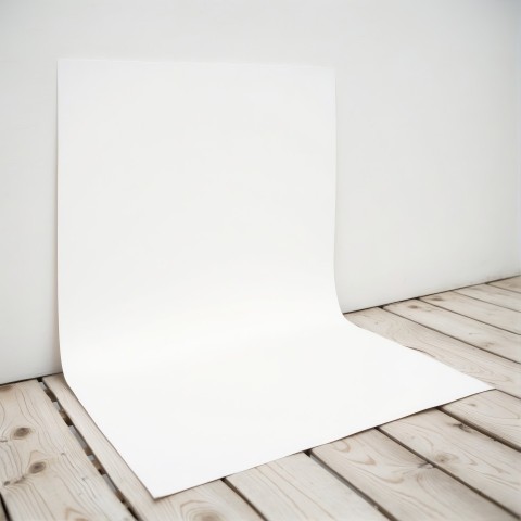 Blank Bent Poster Mock Up, White Wall Background