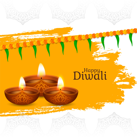 Bright Yellow Happy Diwali Festival Background