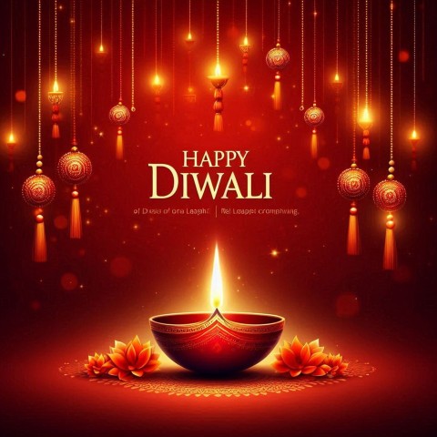 Lovely Diwali Background With Flat Design